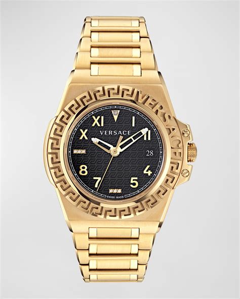 versace ip yellow gold watch.